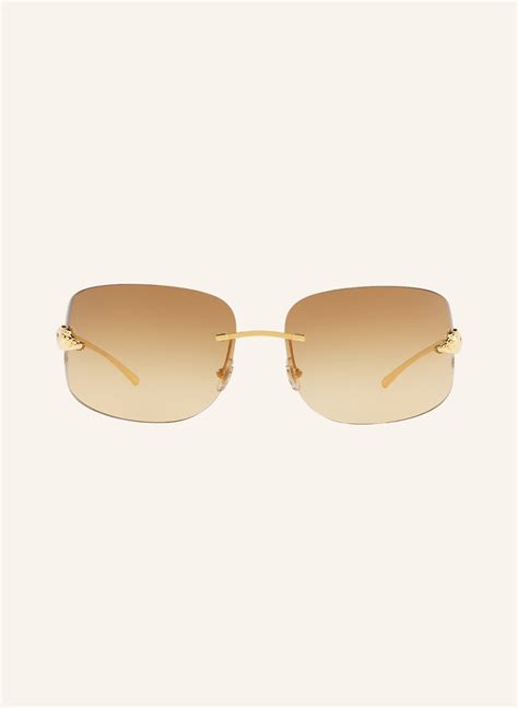 Cartier CT0062S 72 Brown & Gold Shiny Sunglasses .